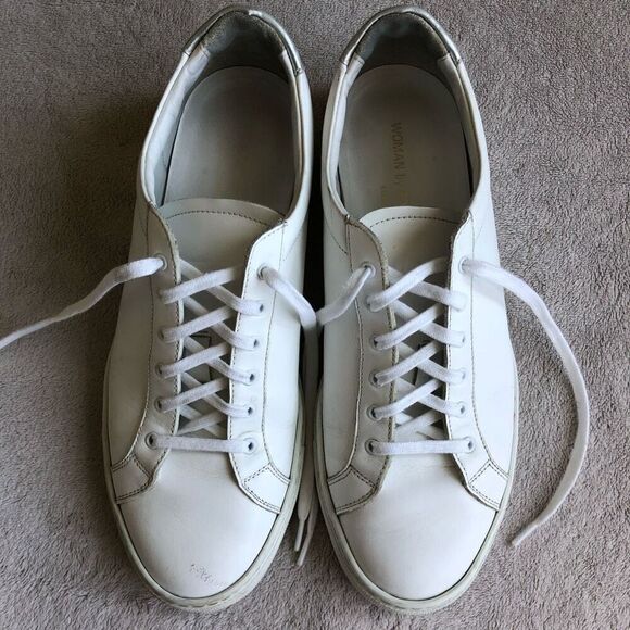 Woman by Common Projects Original Achilles White Leather Lace Up Sneakers - Picture 8 of 16